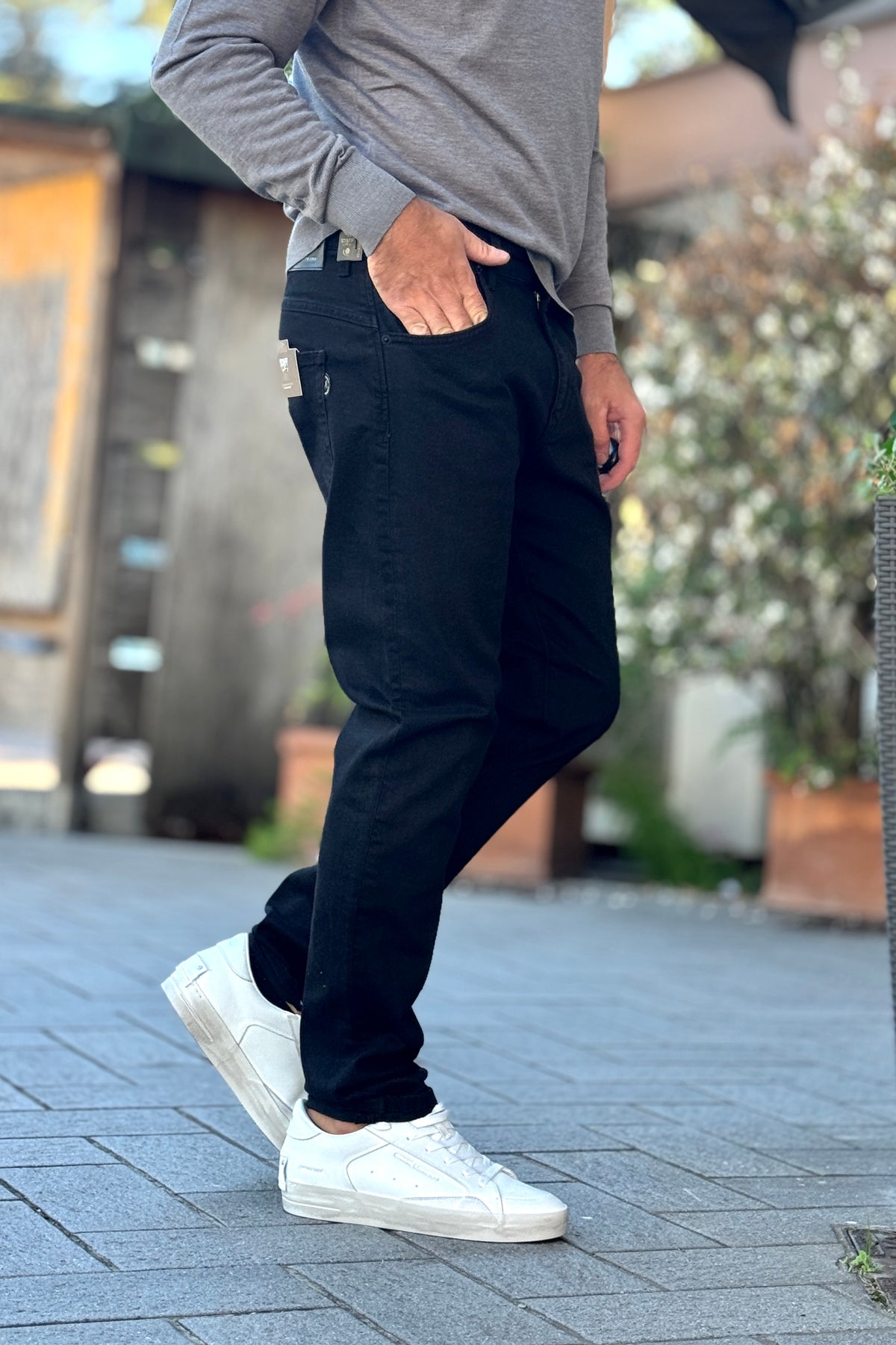 STAFF DENIM ELASTICIZZATO NERO