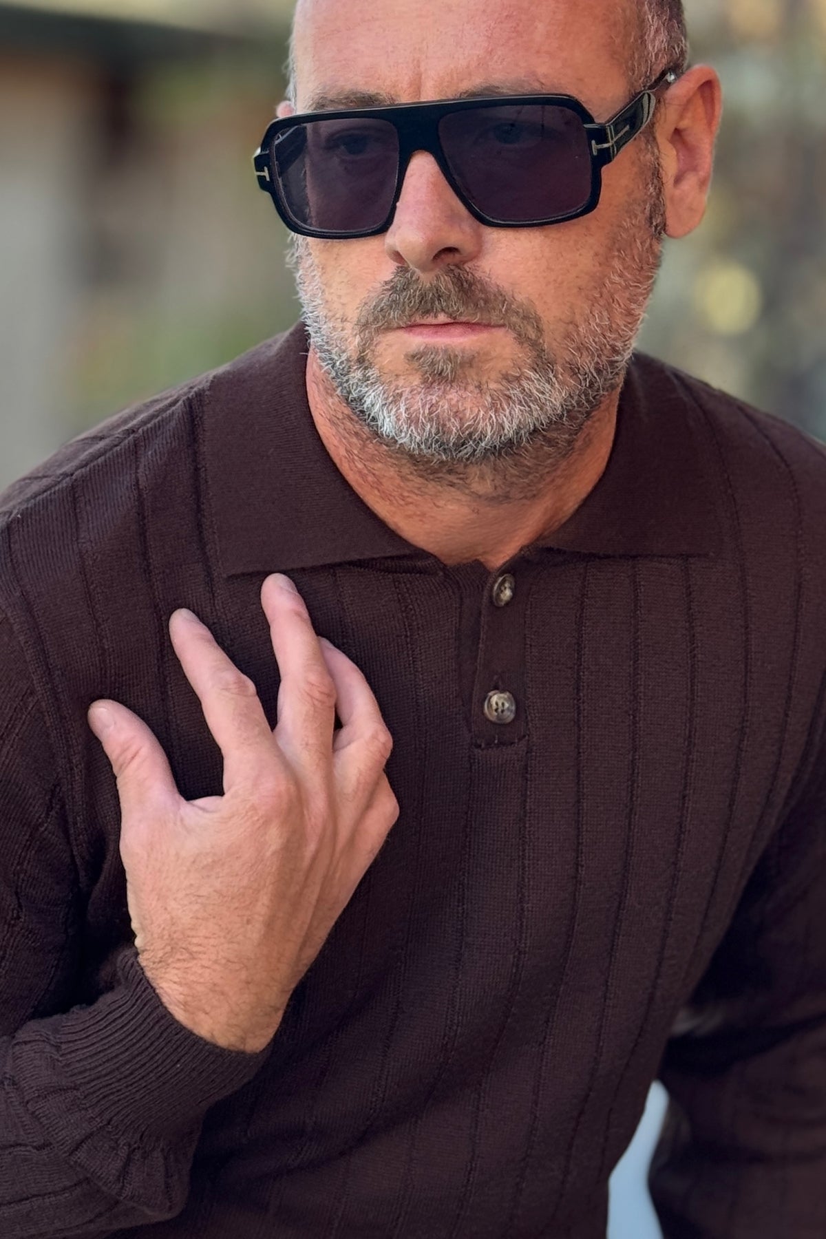 XAGON MAN POLO IN MERINOS COSTE - MORO