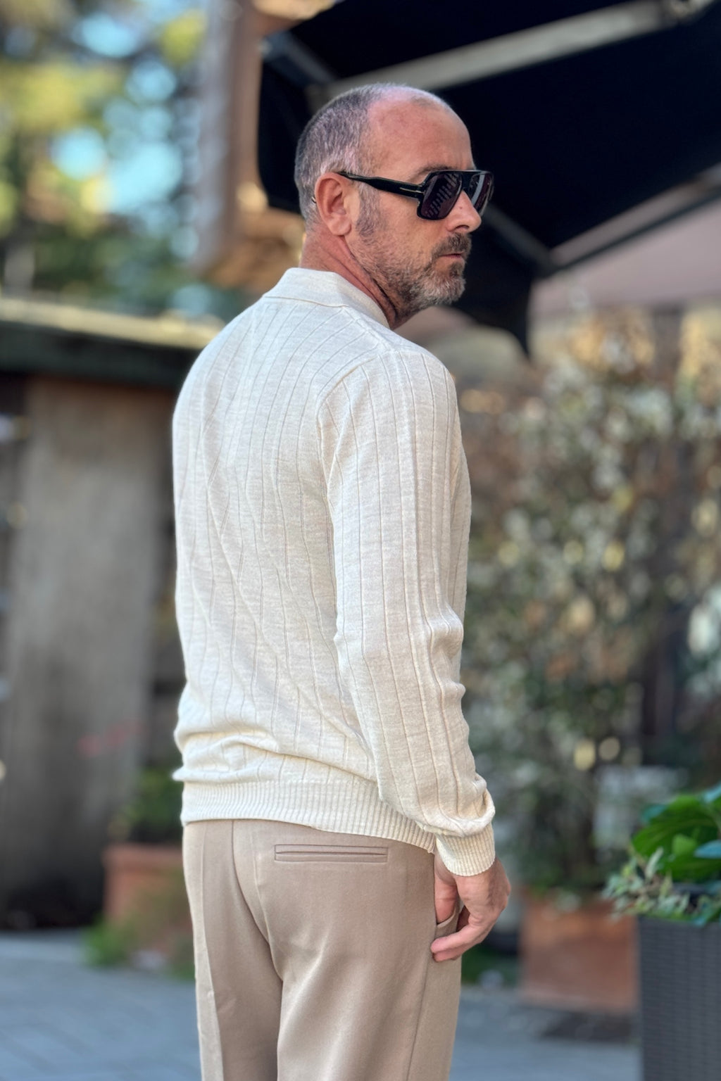 XAGON MAN POLO IN MERINOS COSTE - BEIGE