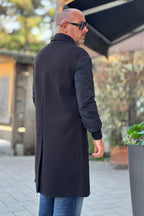 TELAMIRA CAPPOTTO DOPPIOPETTO MANICA BOMBER - NERO