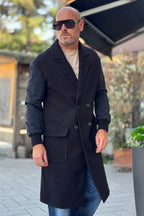 TELAMIRA CAPPOTTO DOPPIOPETTO MANICA BOMBER - NERO
