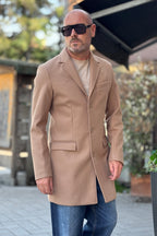 TELAMIRA CAPPOTTO MONOPETTO - CAMEL