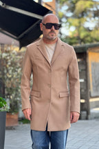 TELAMIRA CAPPOTTO MONOPETTO - CAMEL