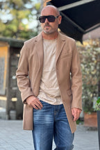 TELAMIRA CAPPOTTO MONOPETTO - CAMEL