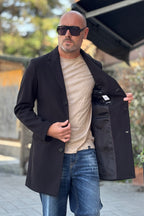 TELAMIRA CAPPOTTO MONOPETTO - NERO