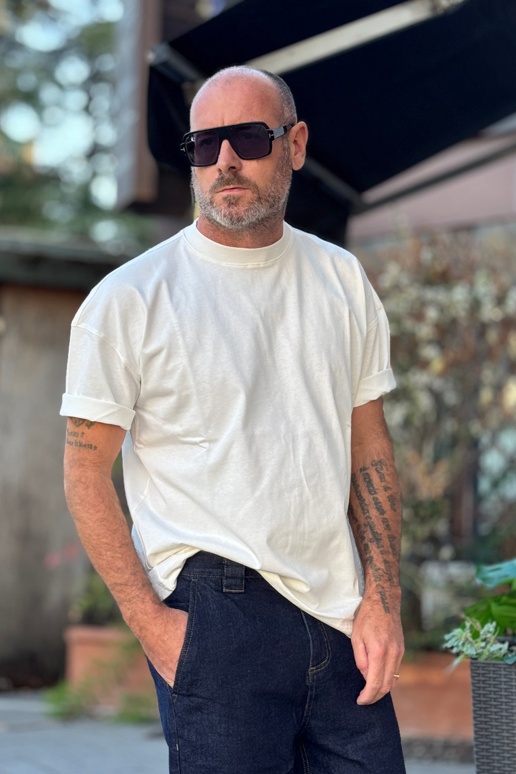 DANIELE ALESSANDRINI TSHIRT OVERFIT - BIANCO