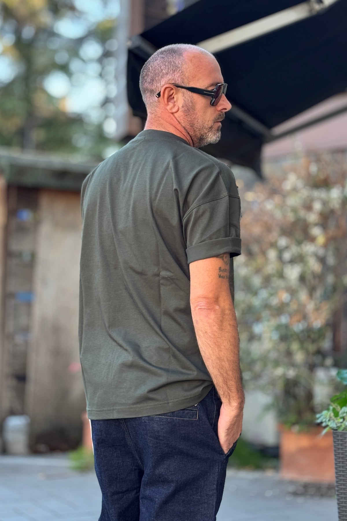 DANIELE ALESSANDRINI TSHIRT OVERFIT - MILITARE