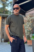 DANIELE ALESSANDRINI TSHIRT OVERFIT - MILITARE