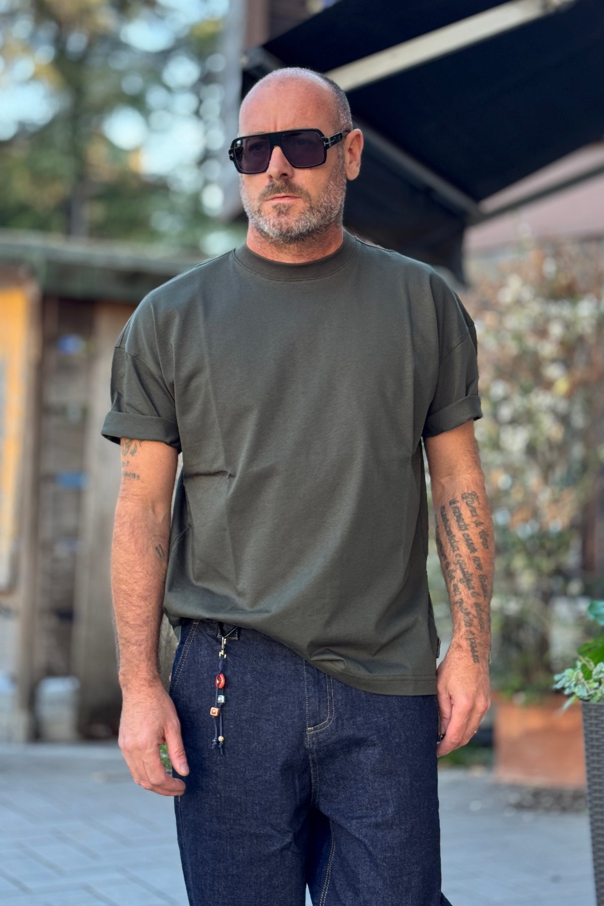 DANIELE ALESSANDRINI TSHIRT OVERFIT - MILITARE
