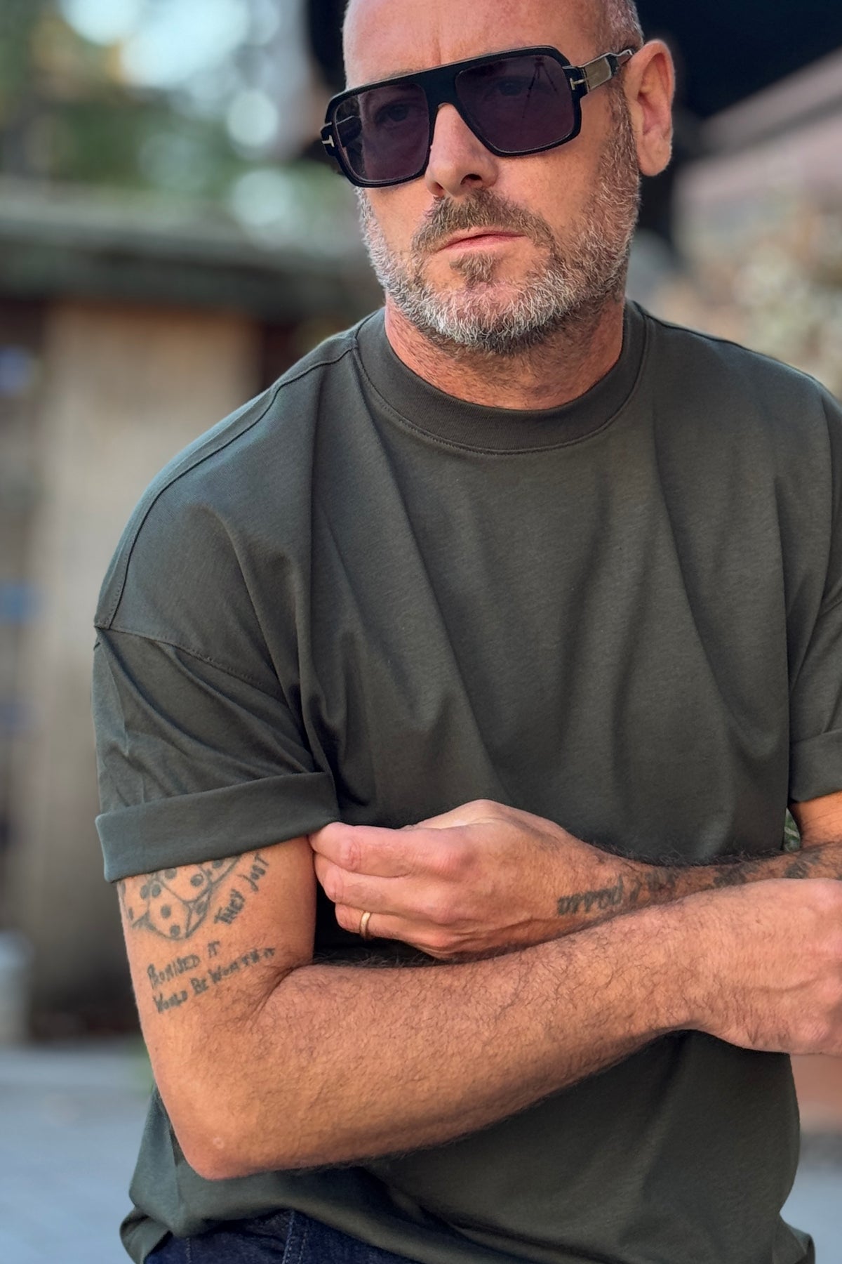 DANIELE ALESSANDRINI TSHIRT OVERFIT - MILITARE