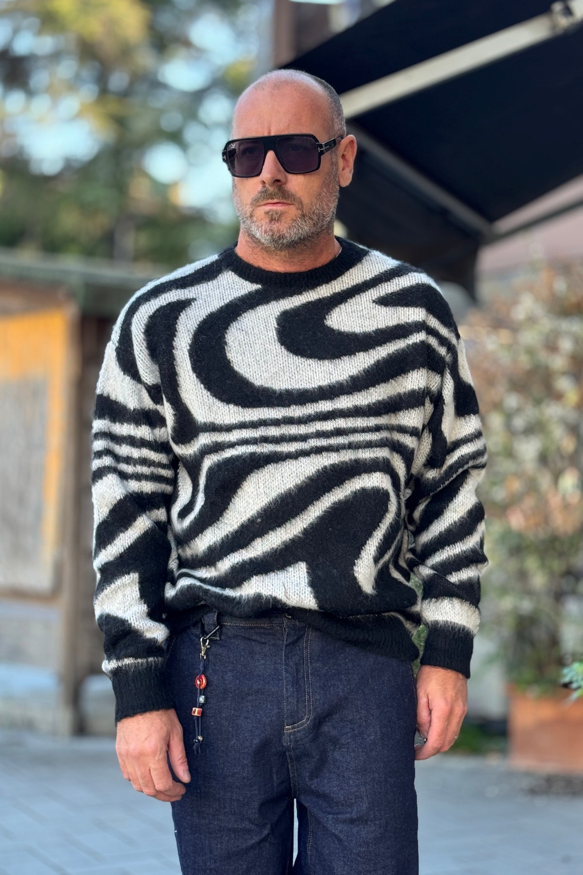 DANIELE ALESSANDRINI MAGLIA FANTASIA - NERO