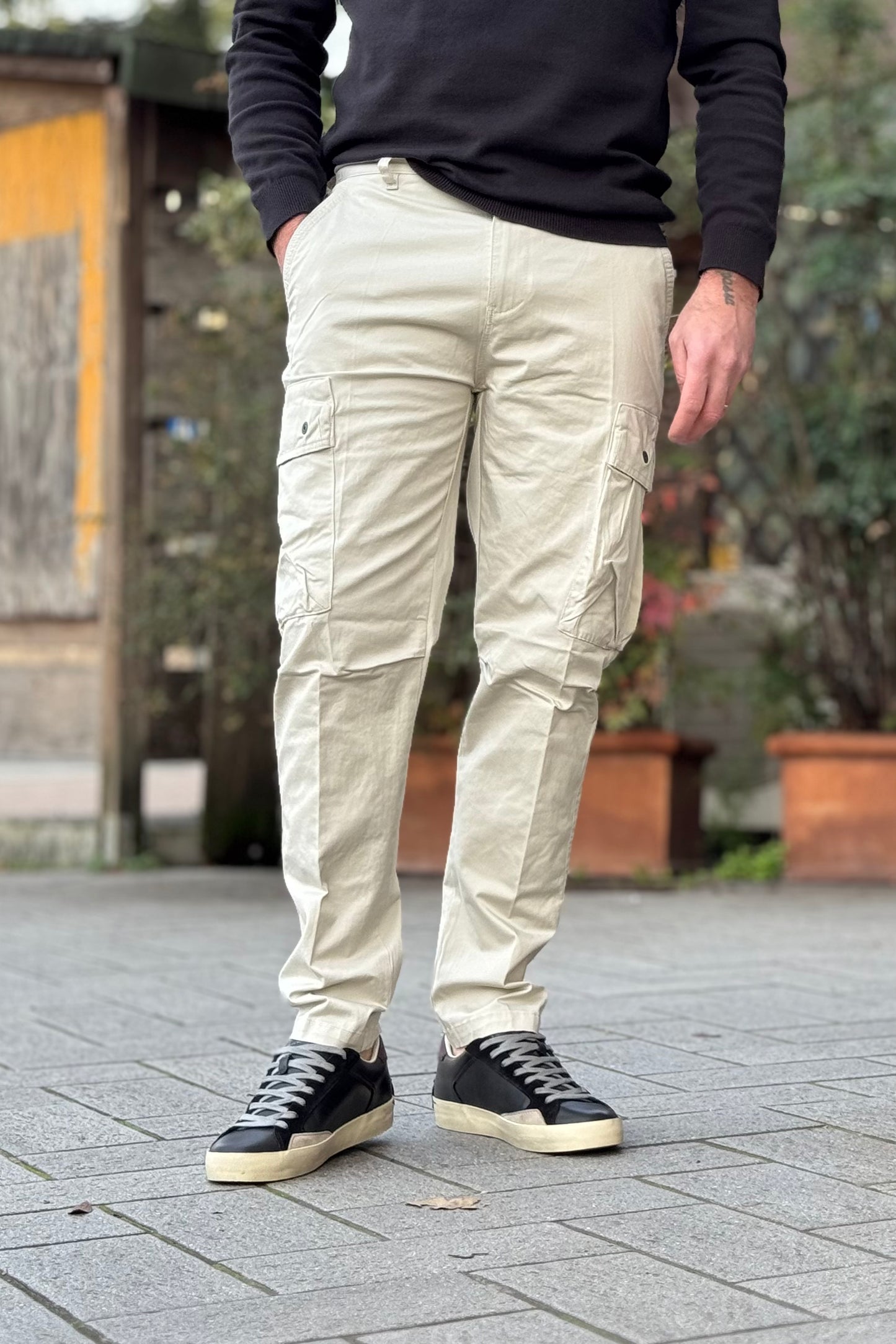 Telamira BTP062 Pantalone modello cargo colore beige