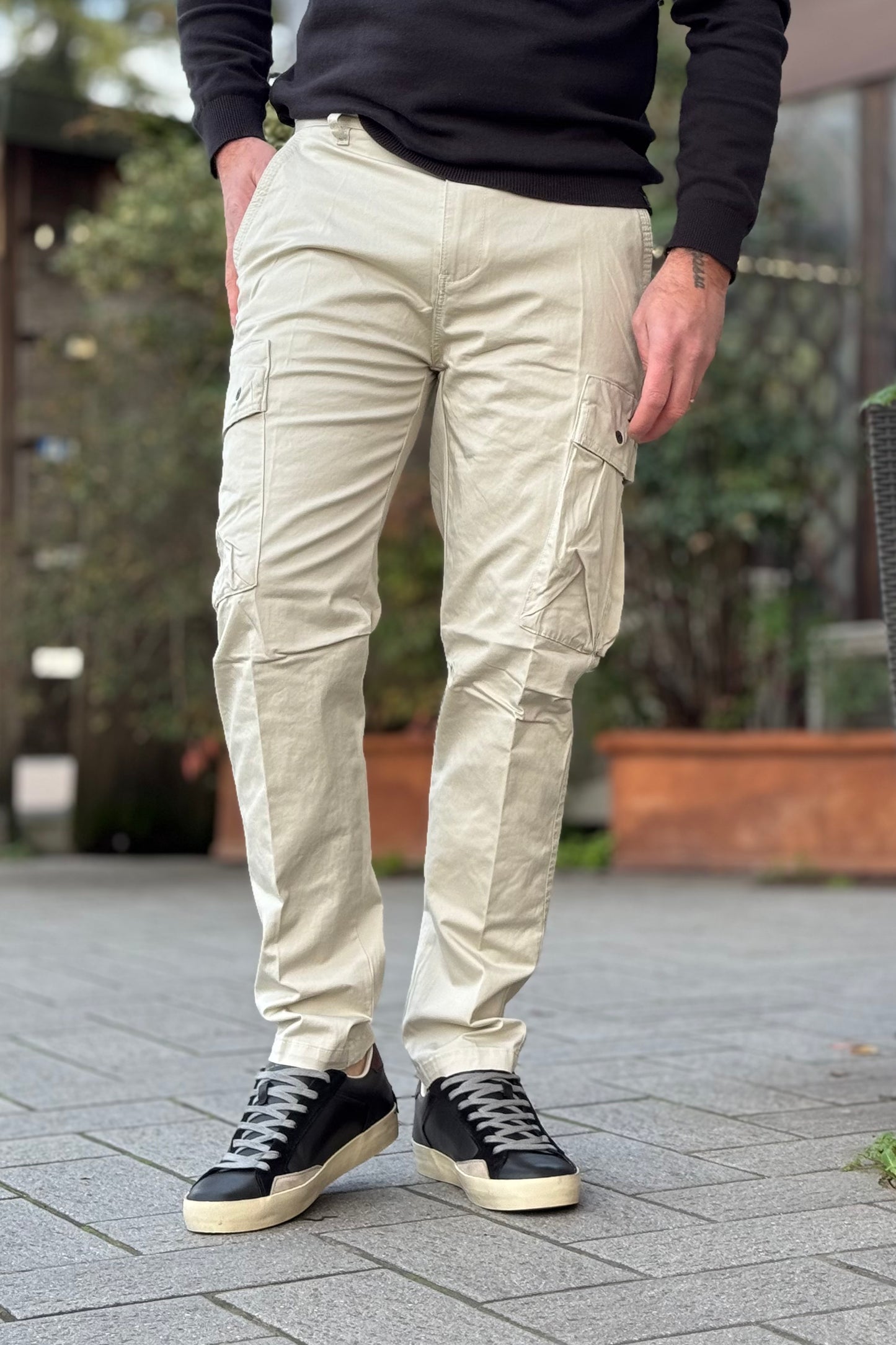 Telamira BTP062 Pantalone modello cargo colore beige