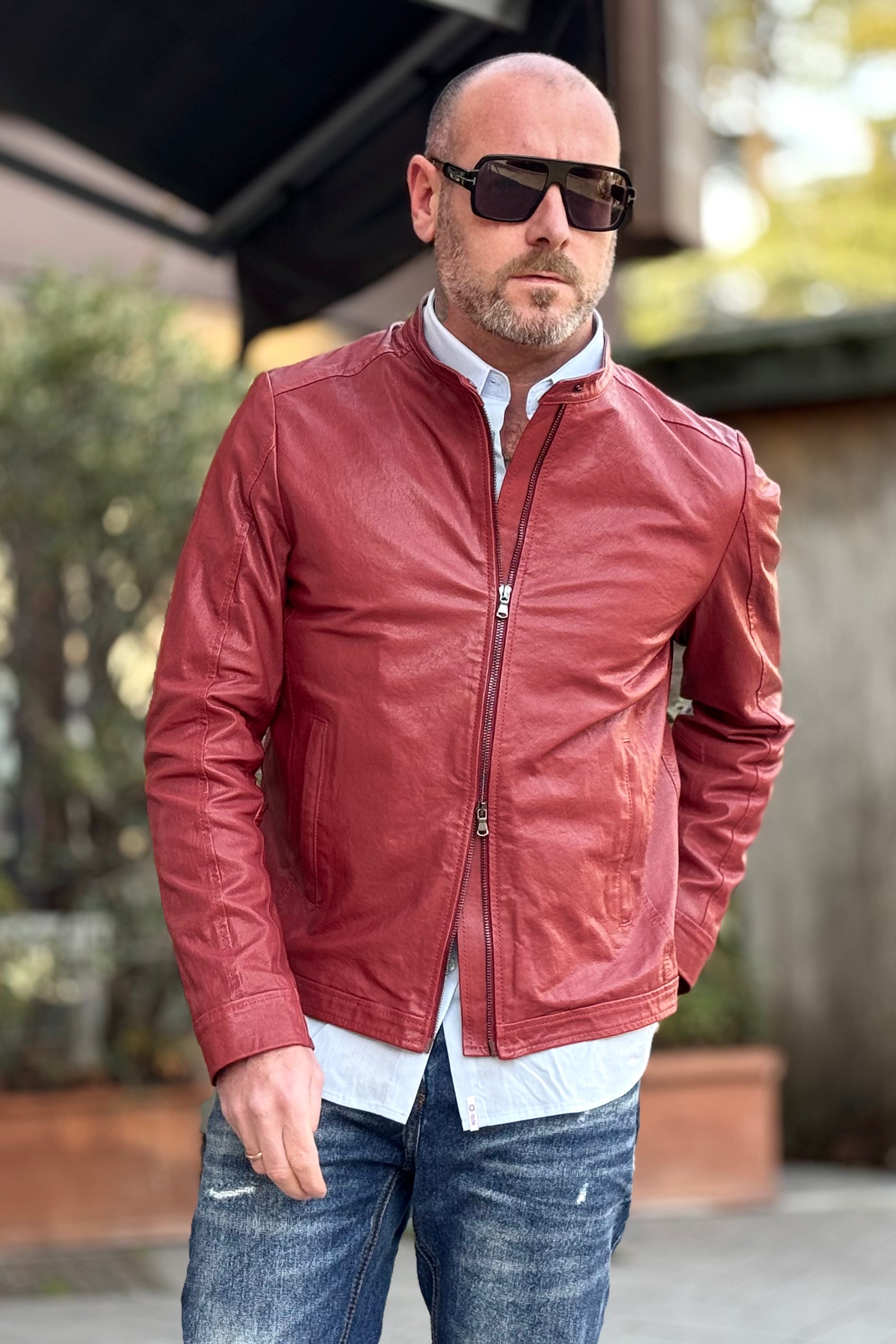 IGN GIUBBINO BIKER IN PELLE DISPONIBILE IN 3 COLORI - Mania Fashion Clothing
