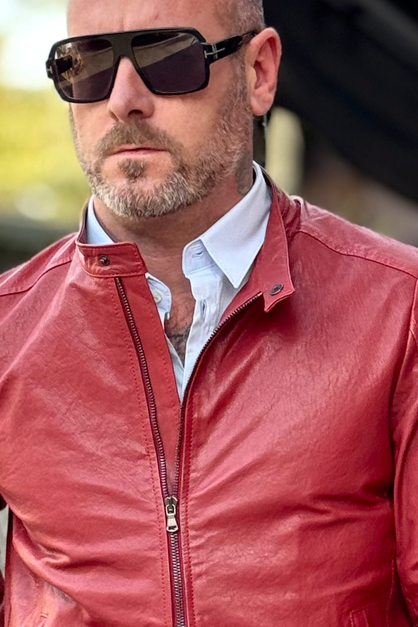 IGN GIUBBINO BIKER IN PELLE DISPONIBILE IN 3 COLORI - Mania Fashion Clothing