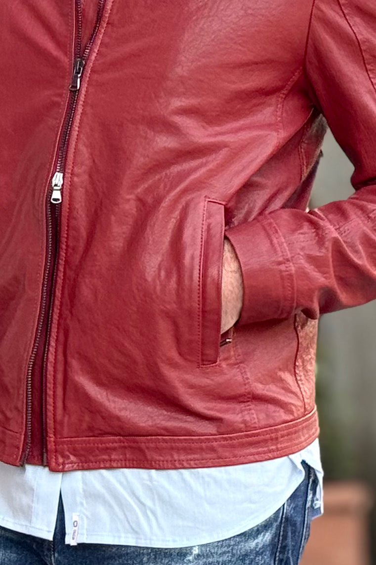 IGN GIUBBINO BIKER IN PELLE DISPONIBILE IN 3 COLORI - Mania Fashion Clothing