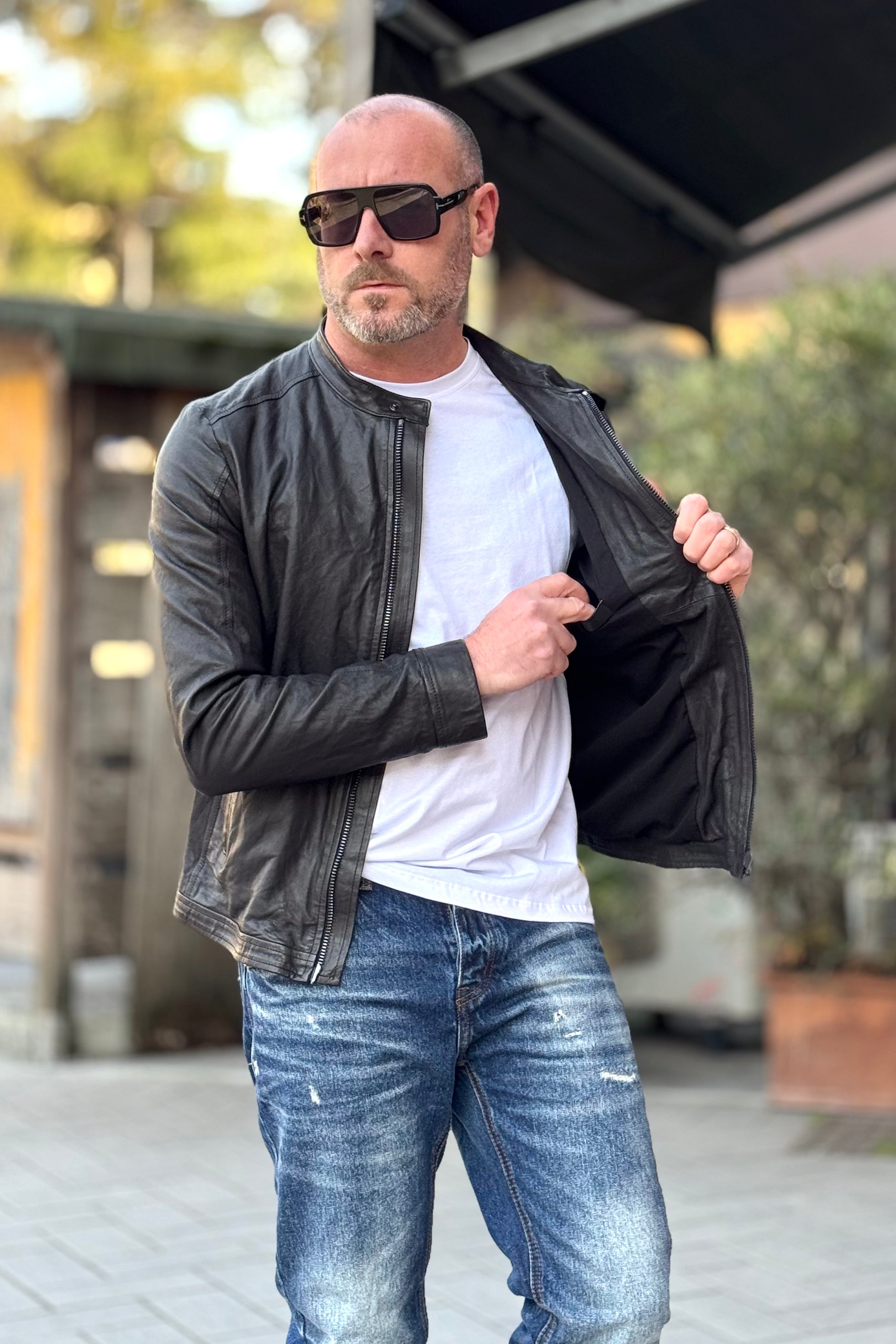 IGN GIUBBINO BIKER IN PELLE DISPONIBILE IN 3 COLORI - Mania Fashion Clothing