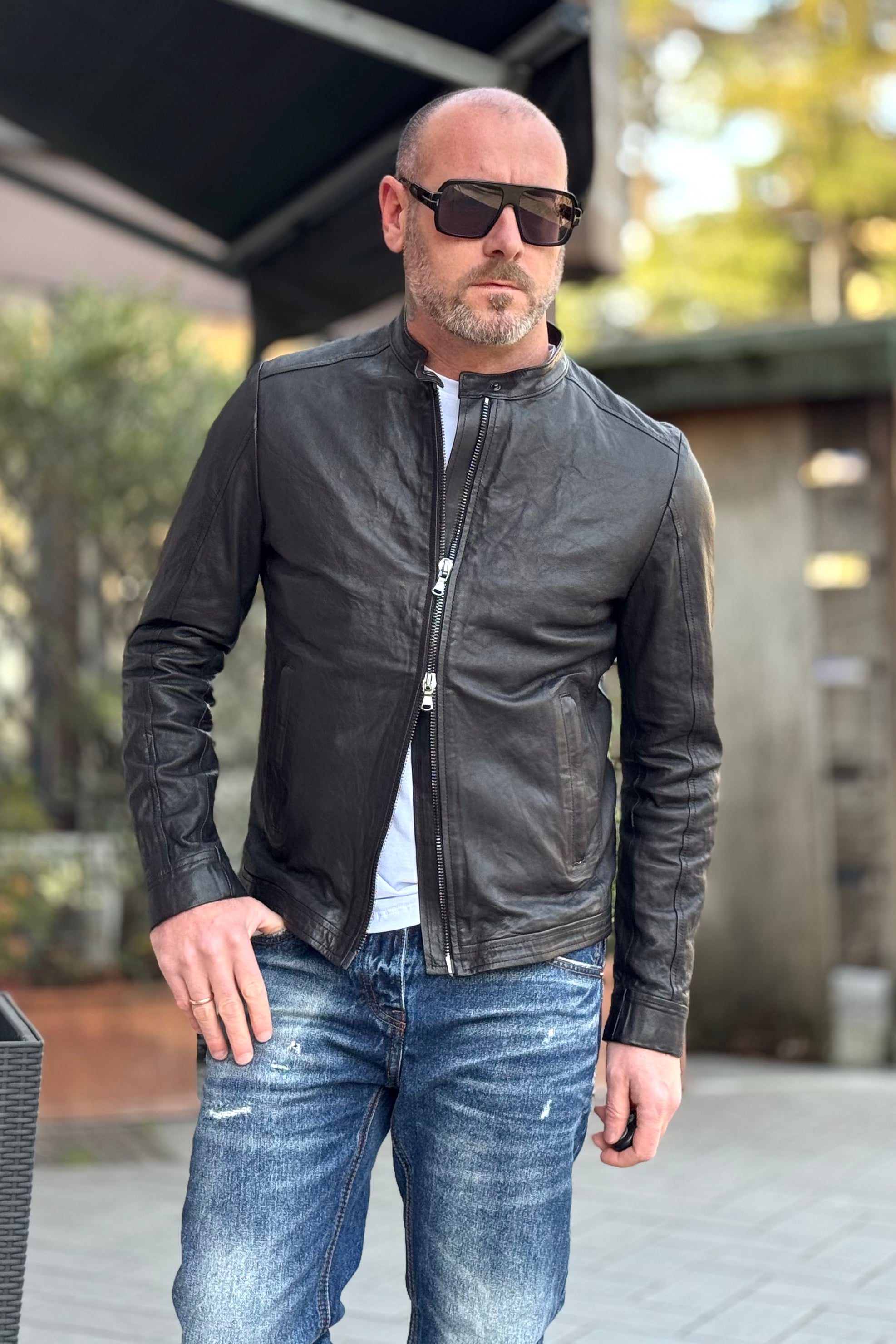 IGN GIUBBINO BIKER IN PELLE DISPONIBILE IN 3 COLORI - Mania Fashion Clothing