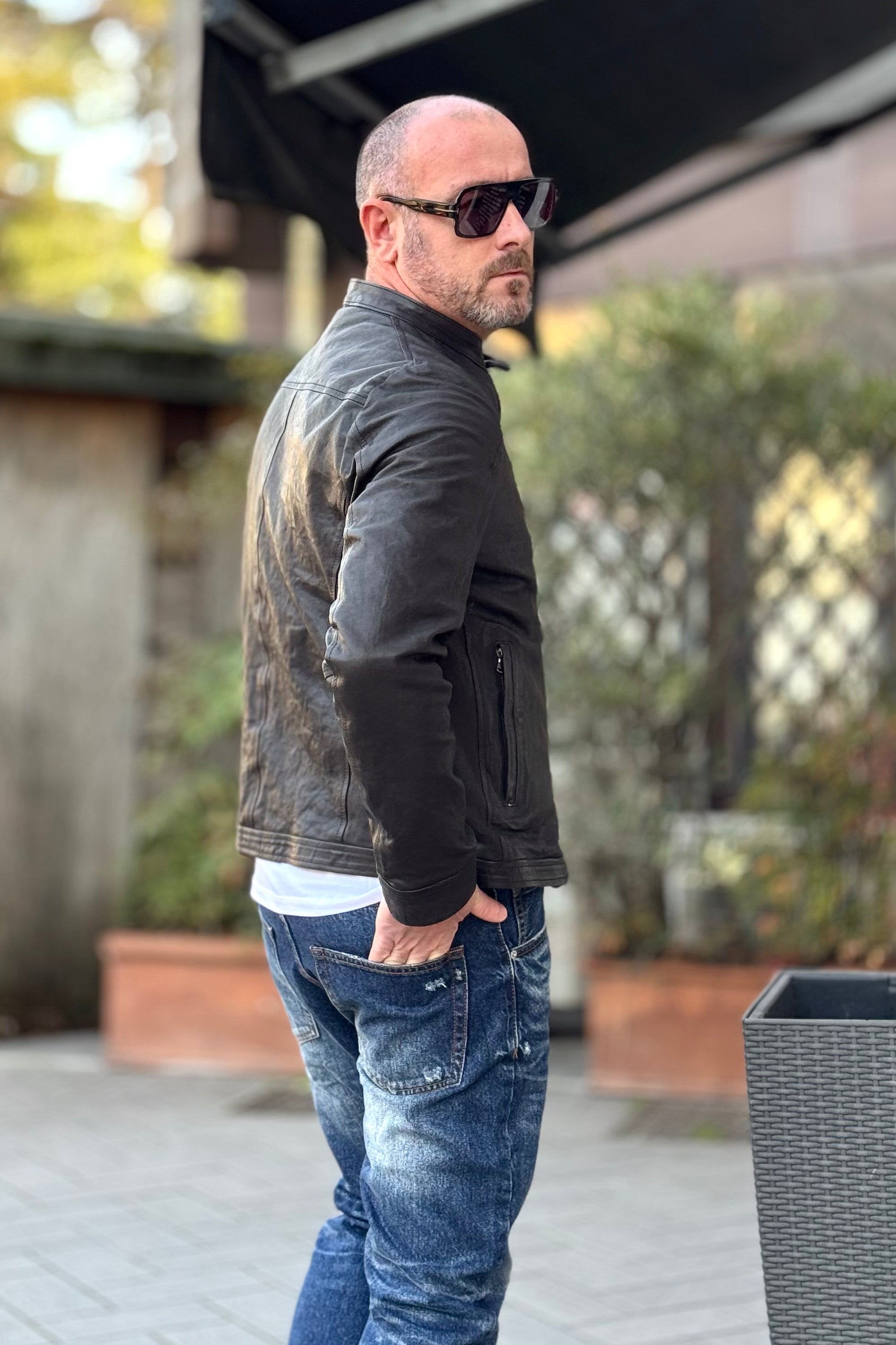 IGN GIUBBINO BIKER IN PELLE DISPONIBILE IN 3 COLORI - Mania Fashion Clothing