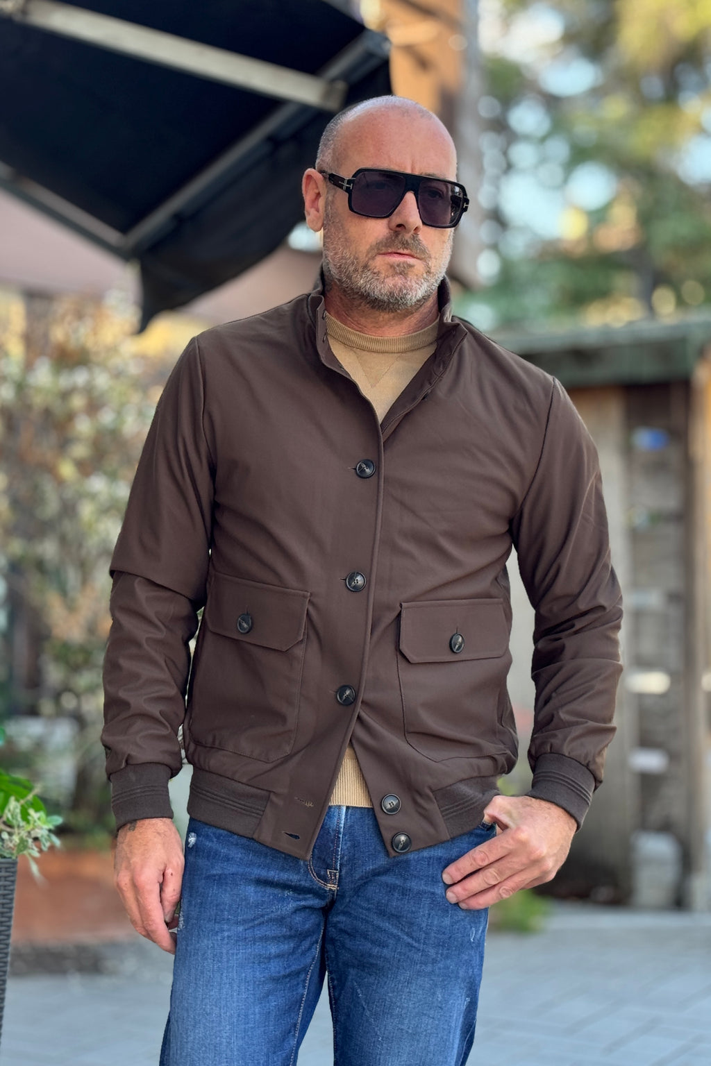 TELAMIRA BOMBER TECNICO IDRO REPELLENTE - MORO