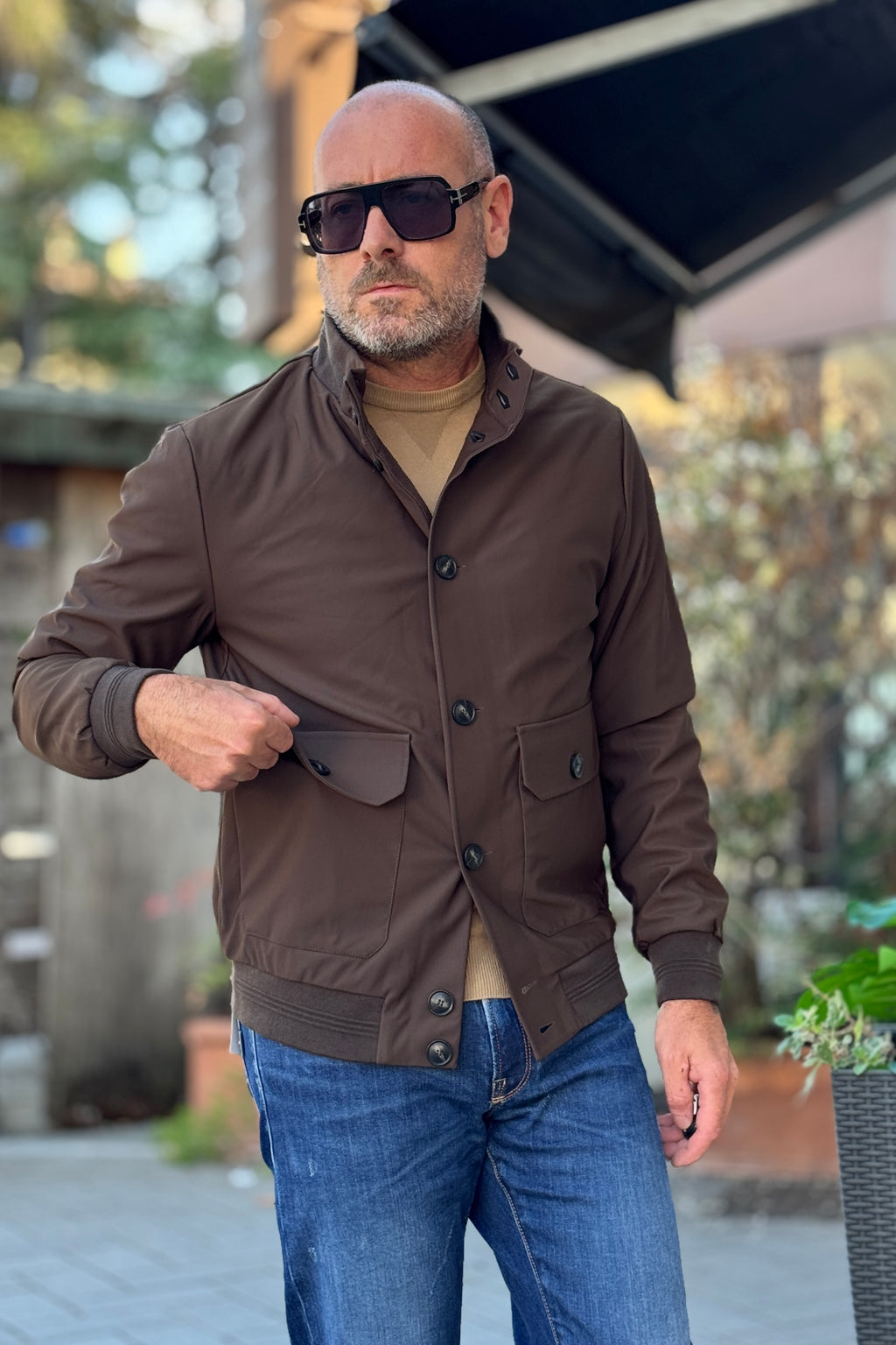 TELAMIRA BOMBER TECNICO IDRO REPELLENTE - MORO
