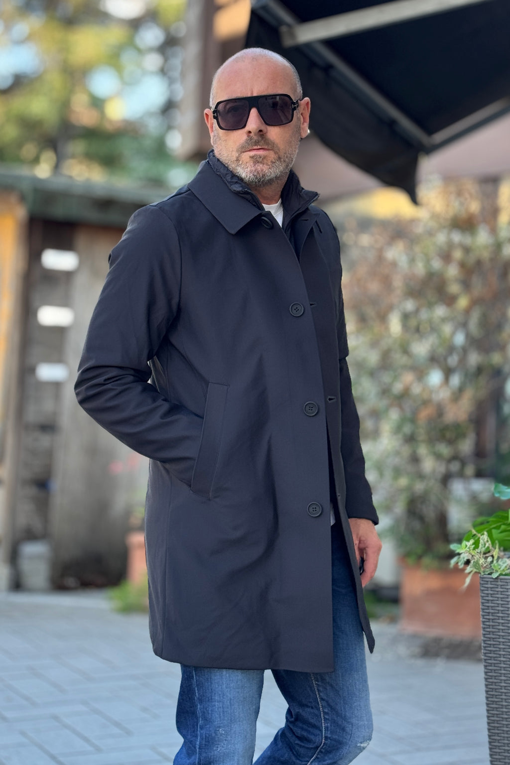 TELAMIRA TRENCH TECNICO IDRO REPELLENTE - BLU