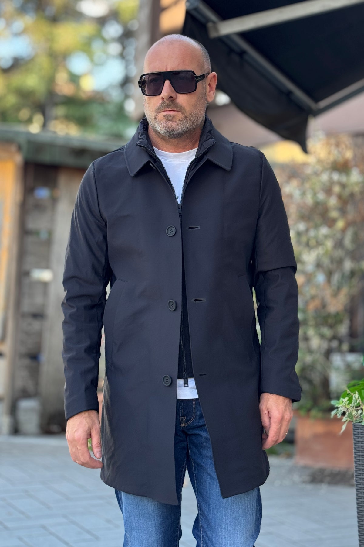 TELAMIRA TRENCH TECNICO IDRO REPELLENTE - BLU