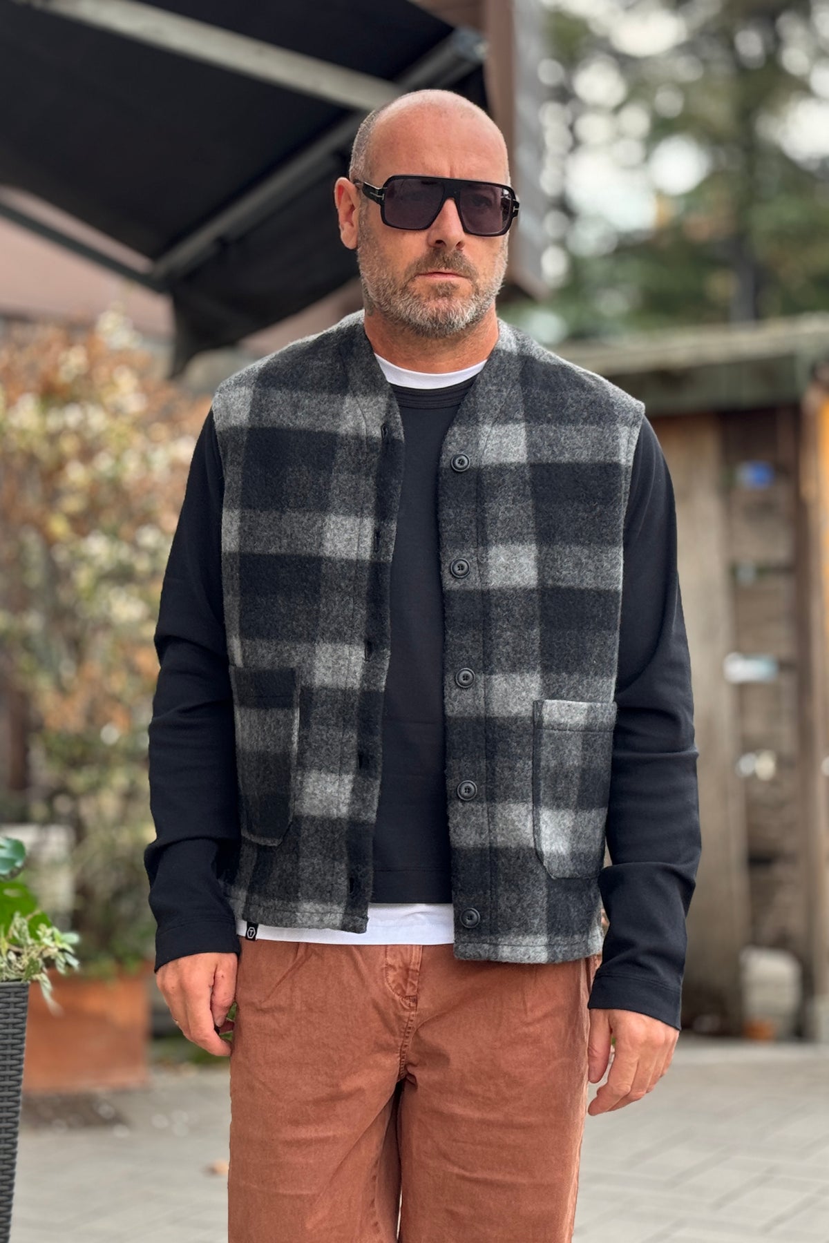 XAGON GILET LANA QUADRI