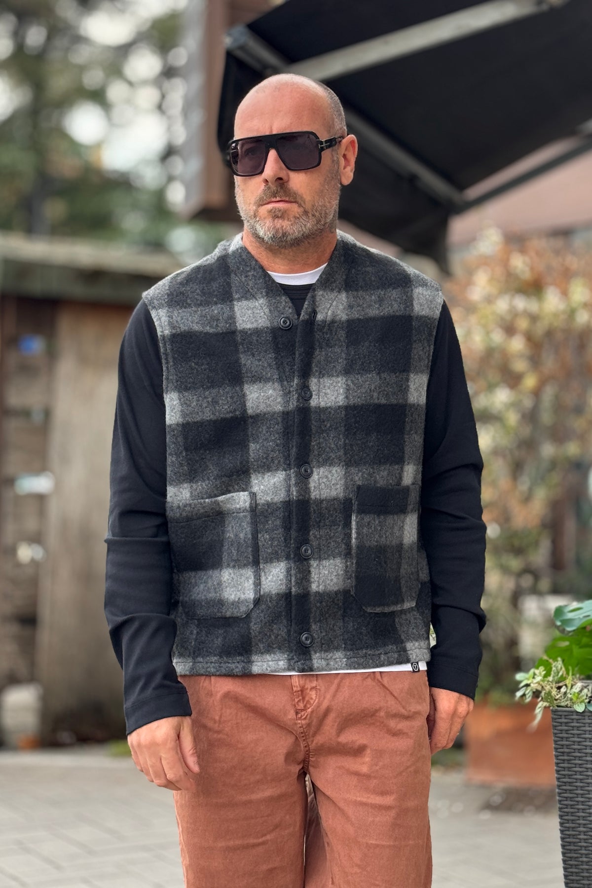 XAGON GILET LANA QUADRI