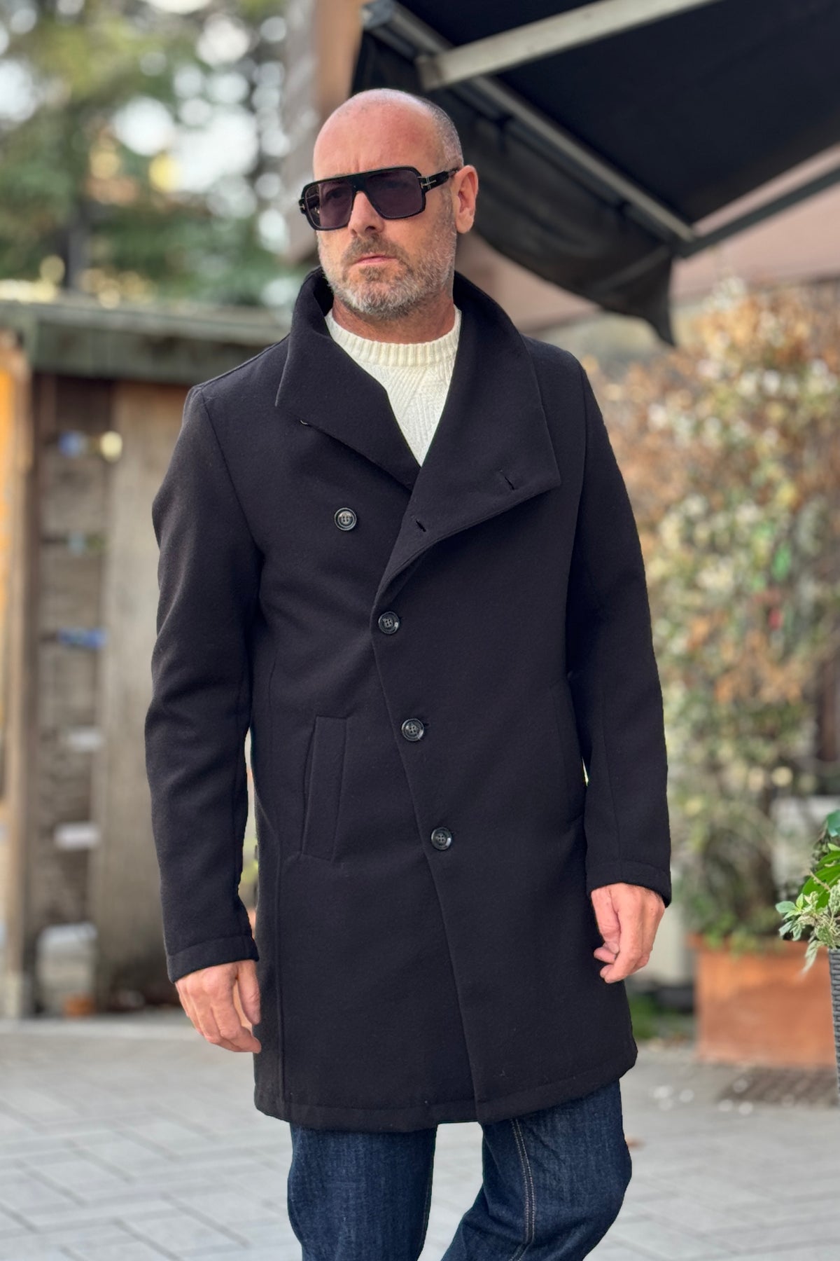 EN AVANCE CAPPOTTO IN PANNO TAGLIO ASSIMETRICO