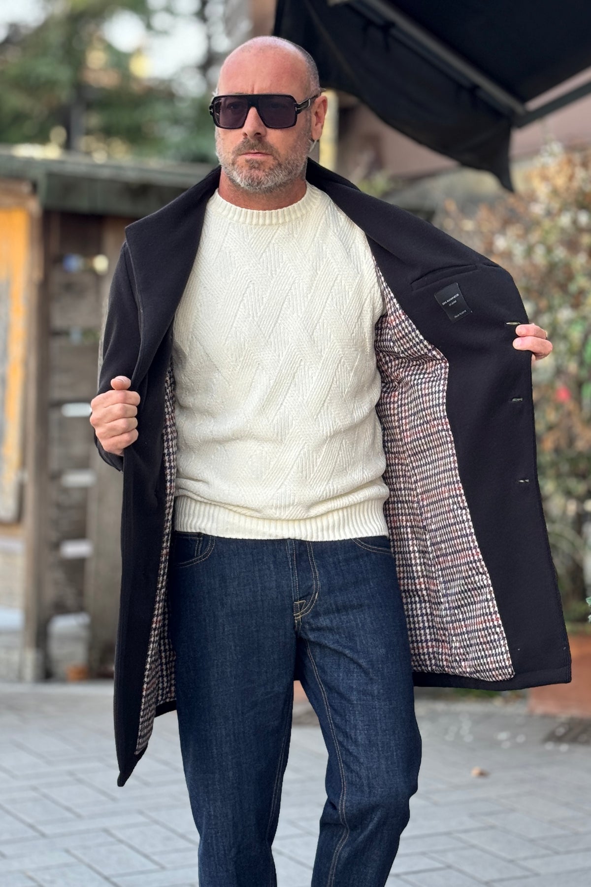 EN AVANCE CAPPOTTO IN PANNO TAGLIO ASSIMETRICO