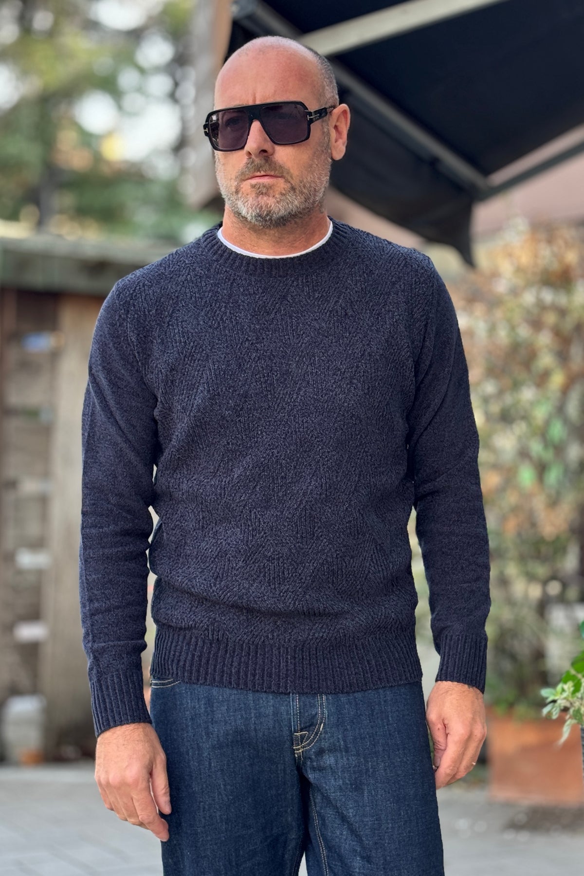 ANIMA MAGLIA GIROCOLLO CINIGLIA - BLU