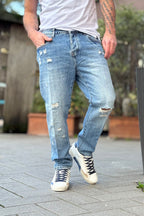 TELAMIRA JEANS CON ABRASIONI E ROTTURE - Mania Fashion Clothing