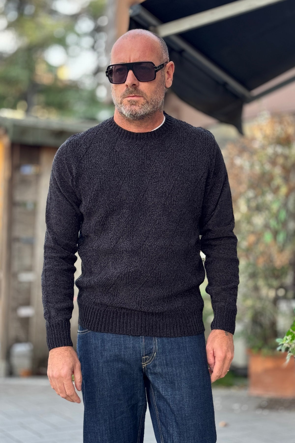 ANIMA MAGLIA GIROCOLLO CINIGLIA - NERO