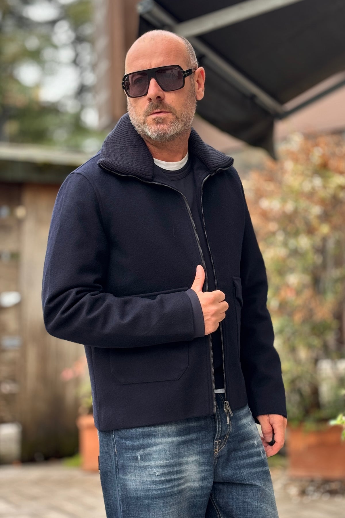 DANIELE ALESSANDRINI CAPPOTTO IN PANNO - BLU