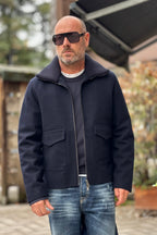 DANIELE ALESSANDRINI CAPPOTTO IN PANNO - BLU
