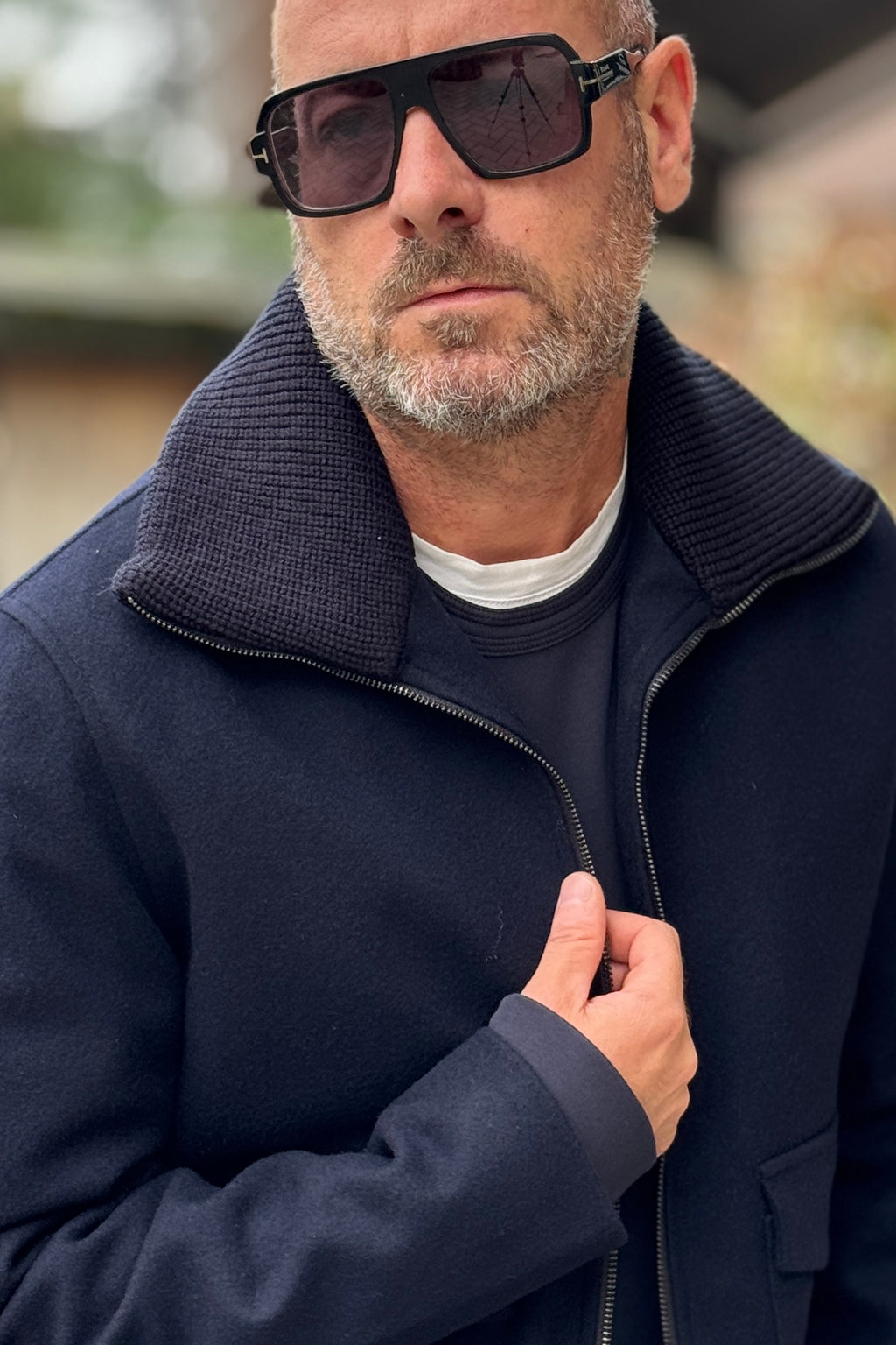 DANIELE ALESSANDRINI CAPPOTTO IN PANNO - BLU