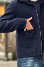 DANIELE ALESSANDRINI CAPPOTTO IN PANNO - BLU