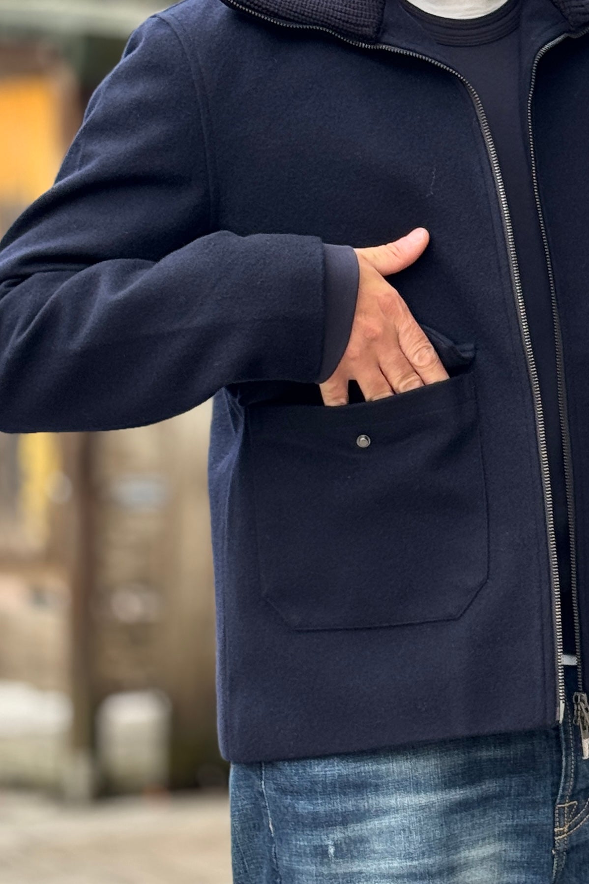 DANIELE ALESSANDRINI CAPPOTTO IN PANNO - BLU