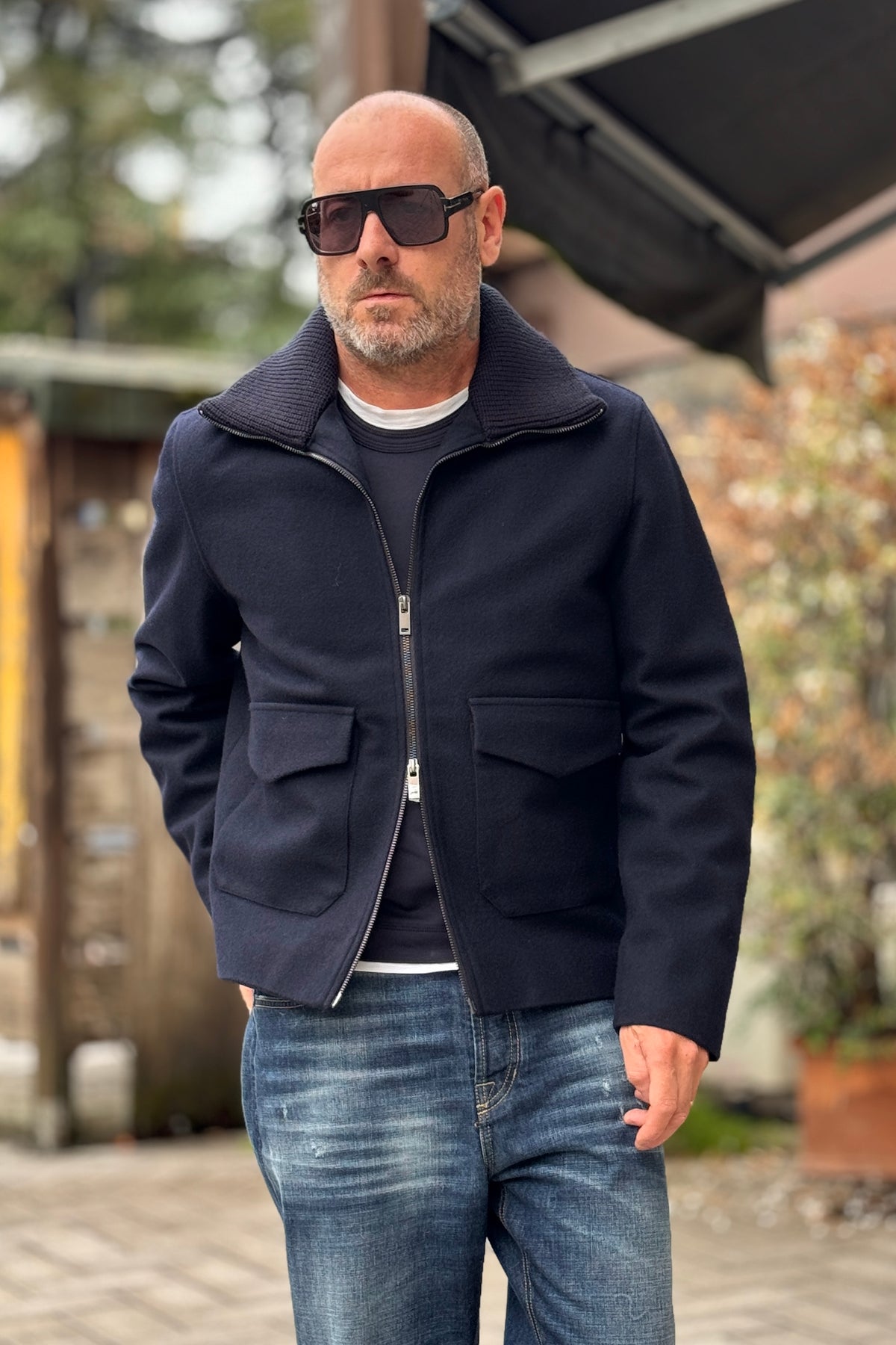 DANIELE ALESSANDRINI CAPPOTTO IN PANNO - BLU