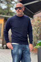 TELAMIRA MAGLIA GIROCOLLO CASHMERE - BLU