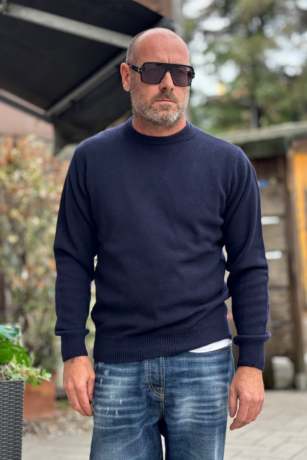 TELAMIRA MAGLIA GIROCOLLO CASHMERE - BLU