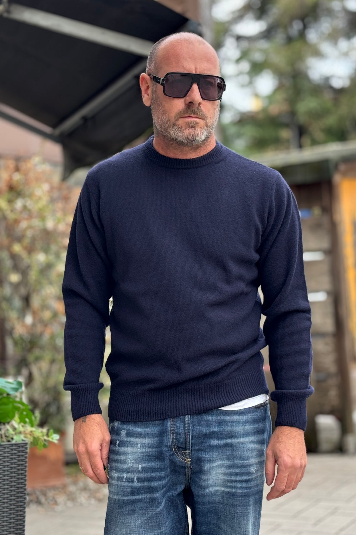 TELAMIRA MAGLIA GIROCOLLO CASHMERE - BLU