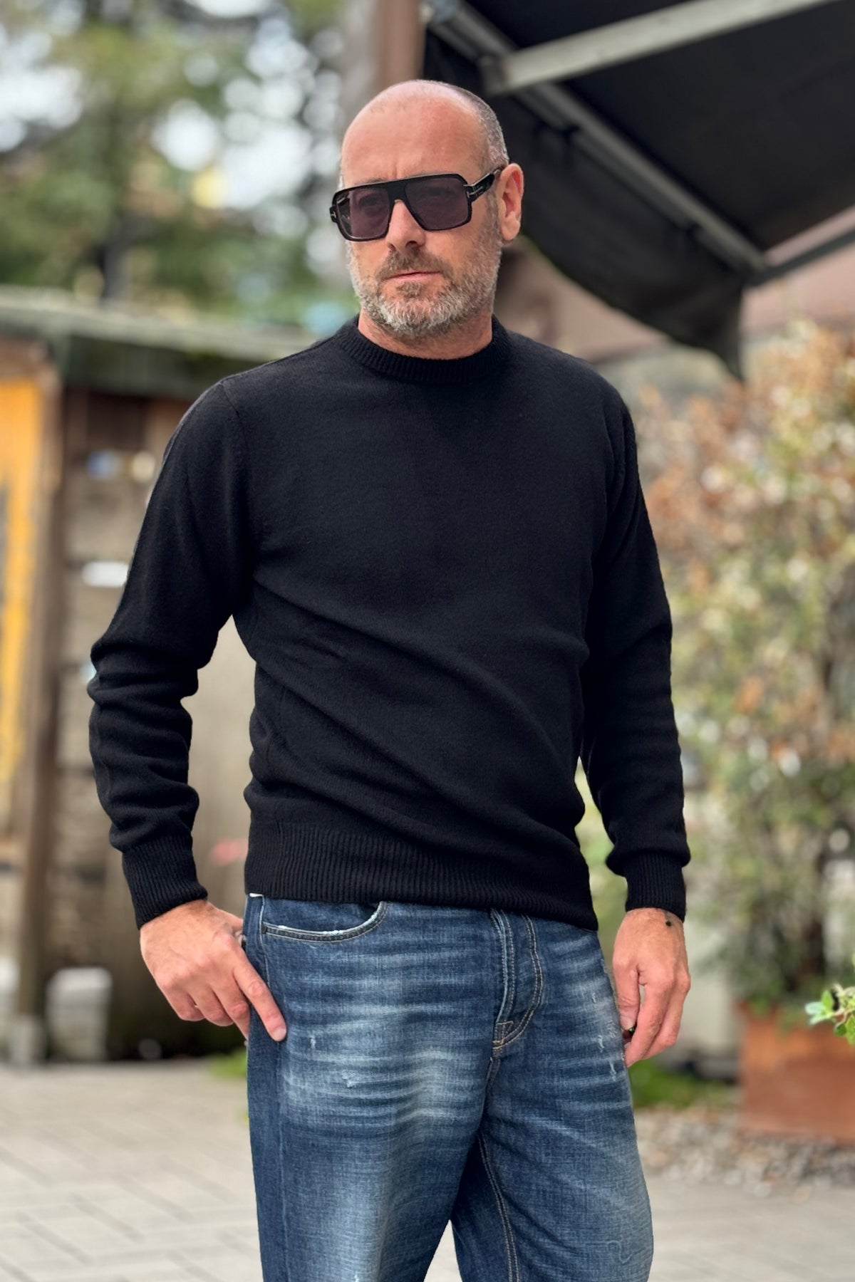 TELAMIRA MAGLIA GIROCOLLO CASHMERE - NERO