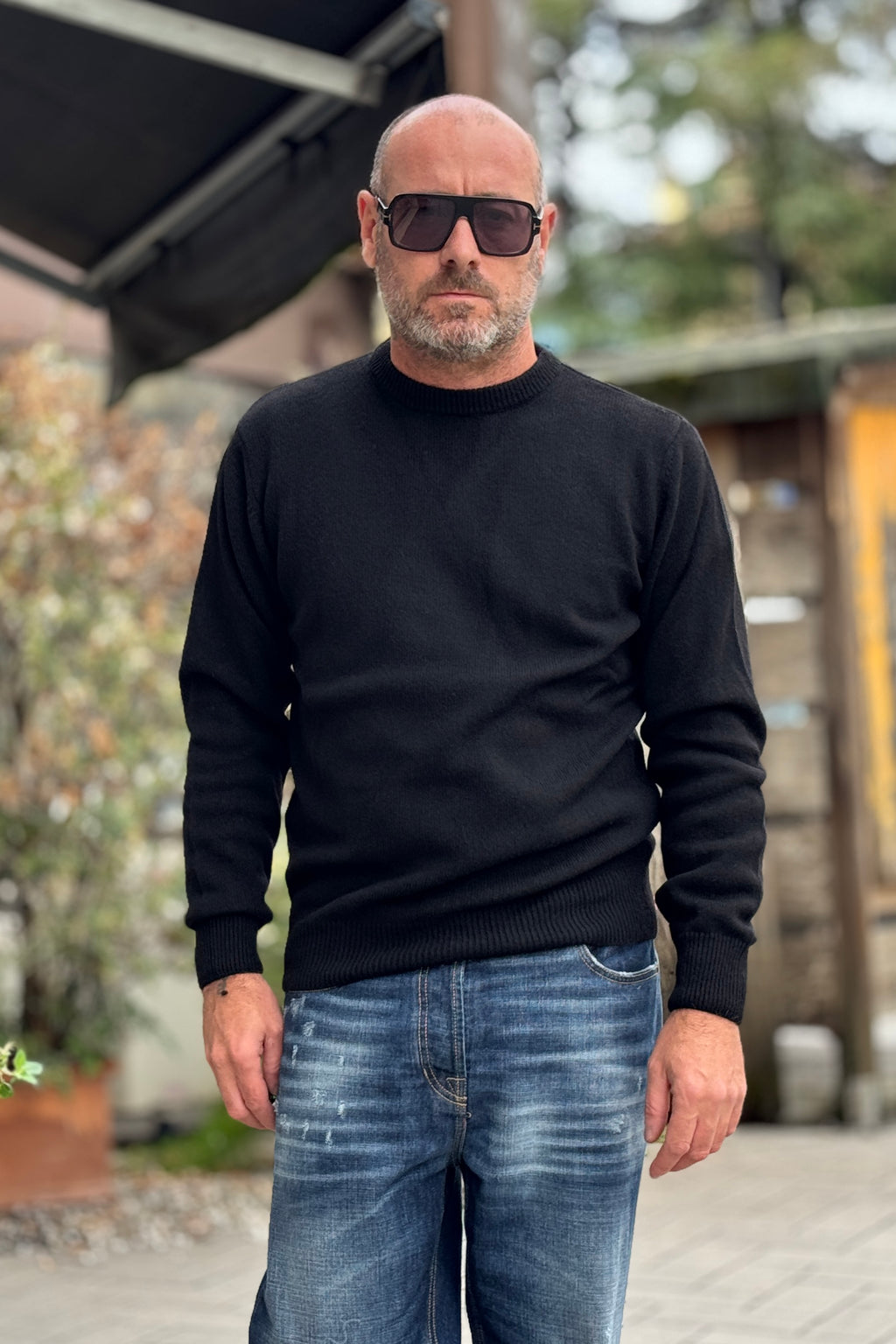 TELAMIRA MAGLIA GIROCOLLO CASHMERE - NERO