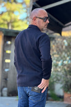 ANIMA CARDIGAN POLO TASCHE FRONTALE - BLU