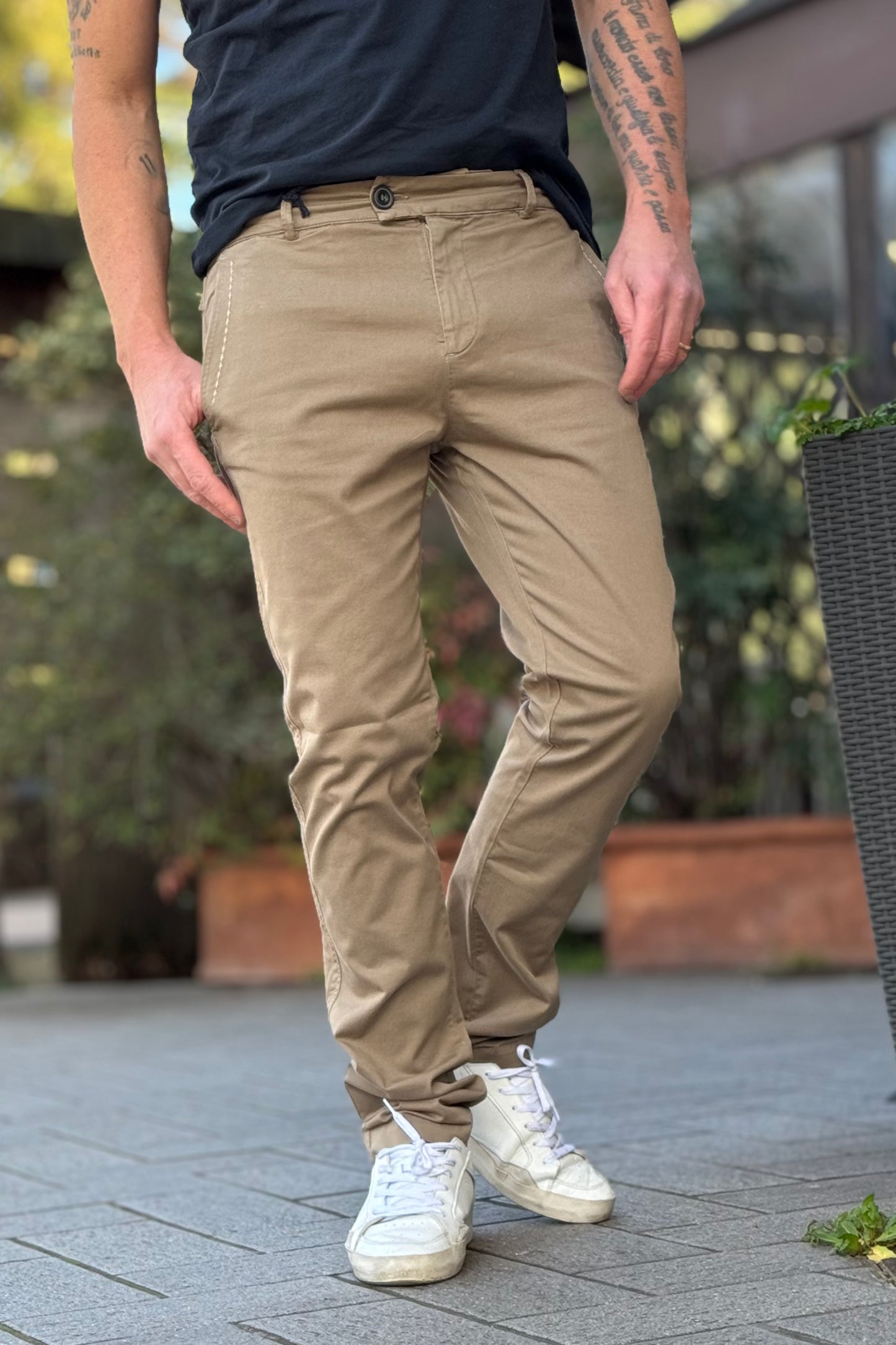 Clark ROBERT pantalone chino tasca america con impunture disponibile in 2 colori