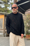 XAGON MAN MAGLIA GIROCOLLO TRAMA - NERO