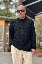 XAGON MAN MAGLIA GIROCOLLO TRAMA - NERO