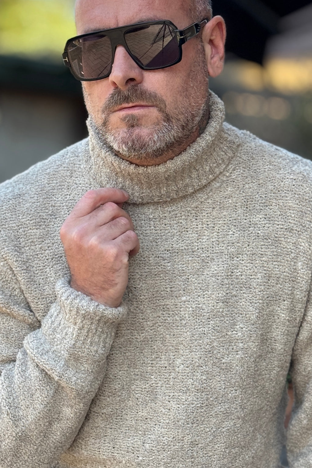 WHY NOT BRAND MAGLIA BOUCLE' COLLO ALTO